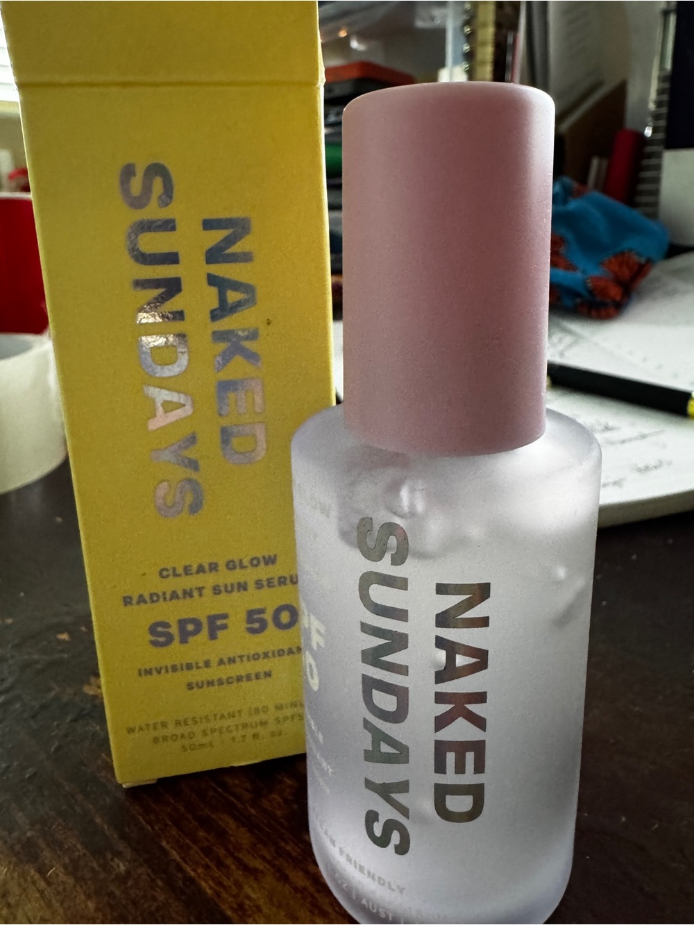 Naked Sundays Clear Glow Radiant Sun Serum SPF 50 - Pink